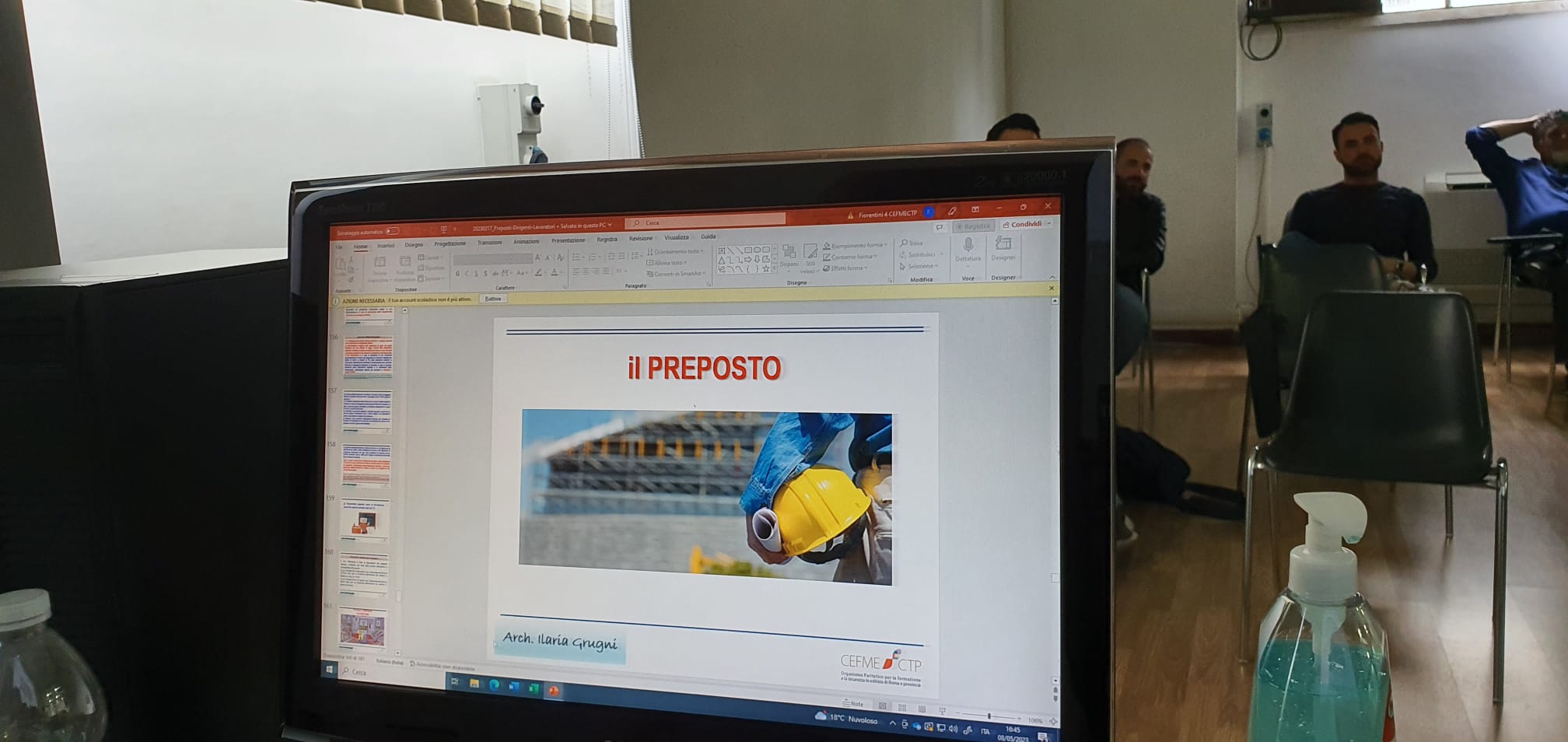 Oggi 08/05/2023 nella nostra sede di Roma si sta svolgendo il Corso di formazione per la figura del Preposto - Base