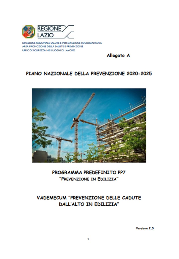 Sicurezza - Aggiornamento vademecum “Cadute dall’alto” 